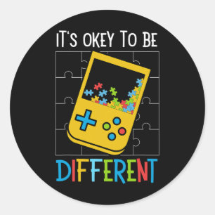 Ok To Be Different Video Game Controller Autism 1 Classic Round Sticker