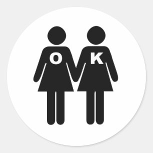 OK TO BE GAY (lesbian) Classic Round Sticker