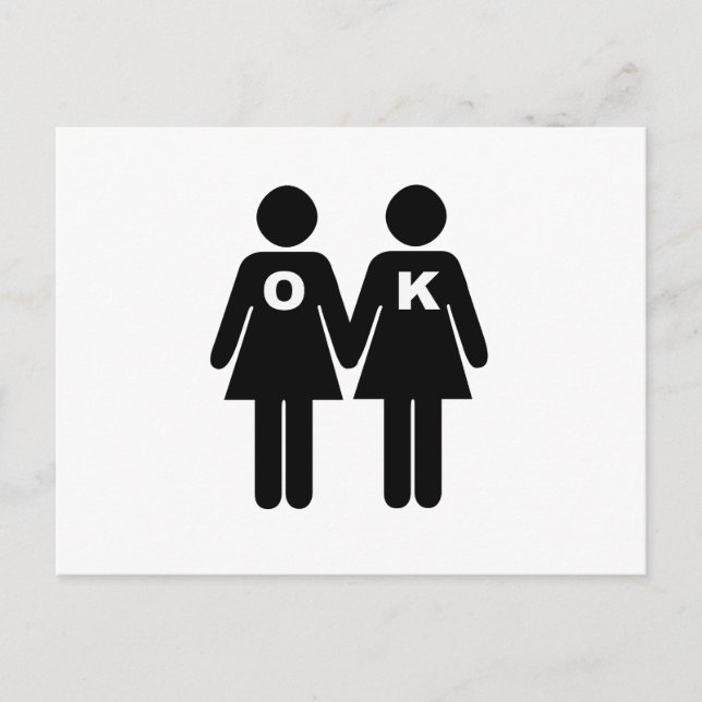 OK TO BE GAY (lesbian) Postcard (Front)