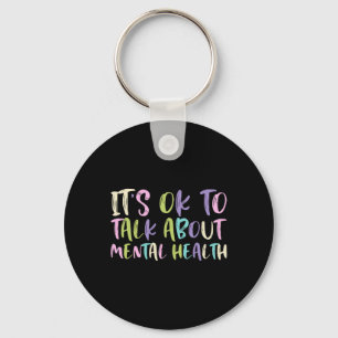 Ok To Talk About Mental Health Awareness Green Rib Key Ring