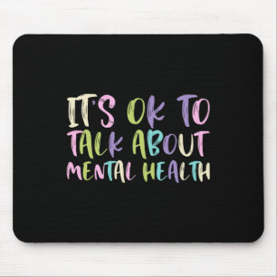 Ok To Talk About Mental Health Awareness Green Rib Mouse Mat