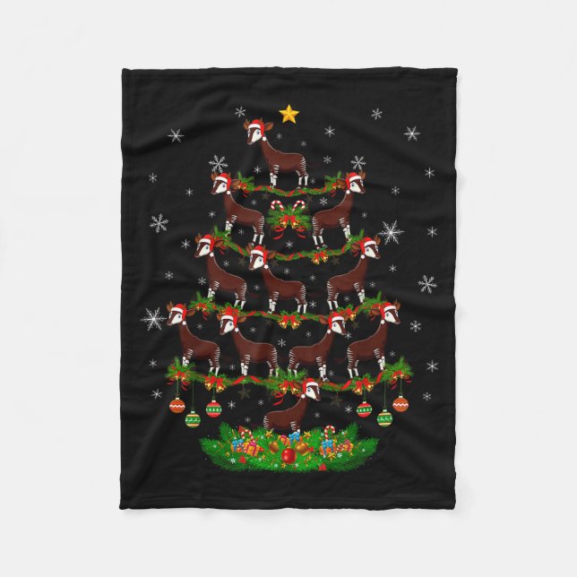 Oka Christmas Tree Funny Xmas Lover  Fleece Blanket (Front)