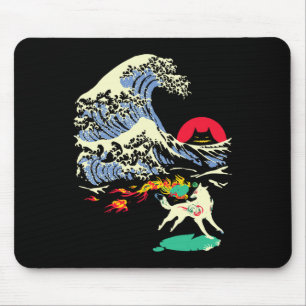 Okami Amaterasu Sun God Wolf The Great Wave Video Mouse Mat