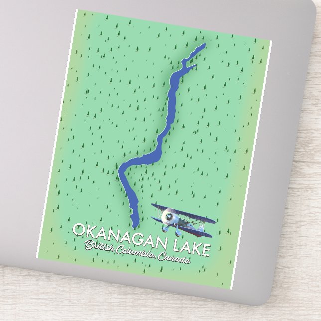 Okanagan Lake British Columbia Canada map (Detail)