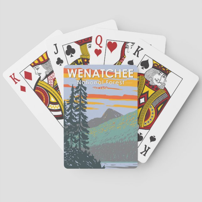 Okanogan Wenatchee National Forest Washington Playing Cards (Back)