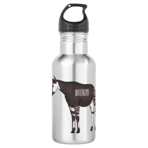 Okapi cartoon illustration 532 ml water bottle