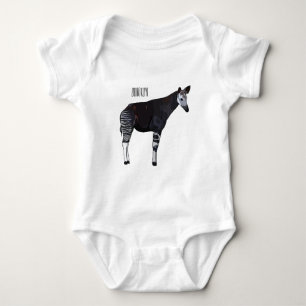 Okapi cartoon illustration baby bodysuit