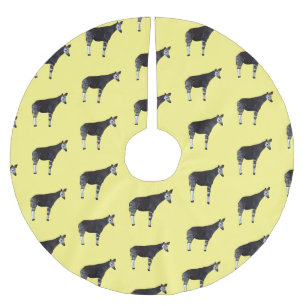 Okapi cartoon illustration brushed polyester tree skirt