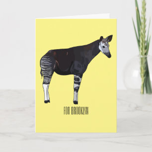 Okapi cartoon illustration card