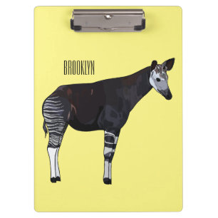 Okapi cartoon illustration clipboard