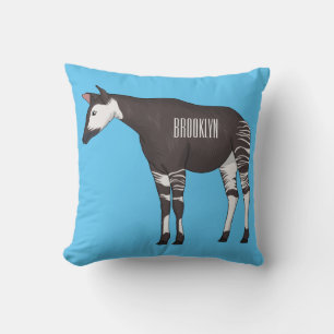 Okapi cartoon illustration cushion