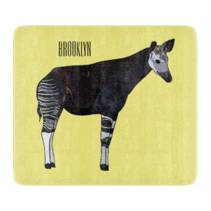 Okapi cartoon illustration cutting board