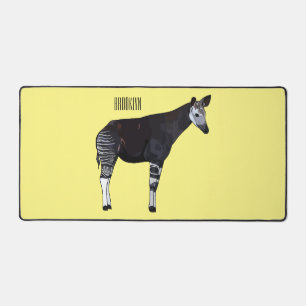 Okapi cartoon illustration desk mat