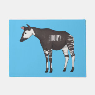 Okapi cartoon illustration doormat