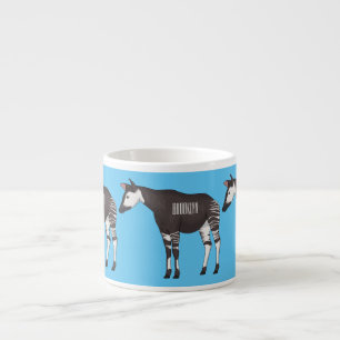 Okapi cartoon illustration espresso cup