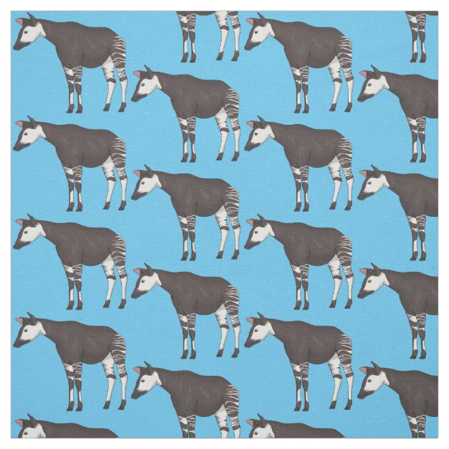 Okapi cartoon illustration fabric (Swatch)