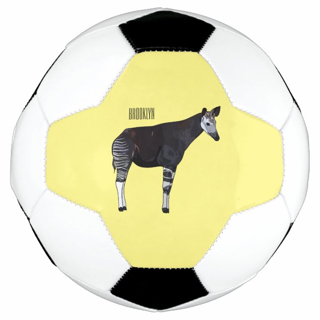 Okapi cartoon illustration football (Front)