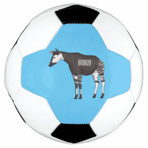 Okapi cartoon illustration football