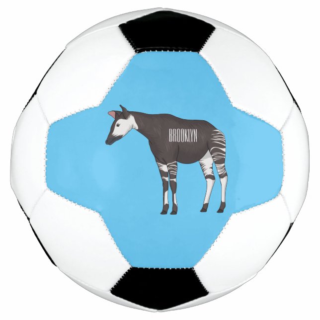Okapi cartoon illustration football (Front)