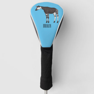 Okapi cartoon illustration golf head cover