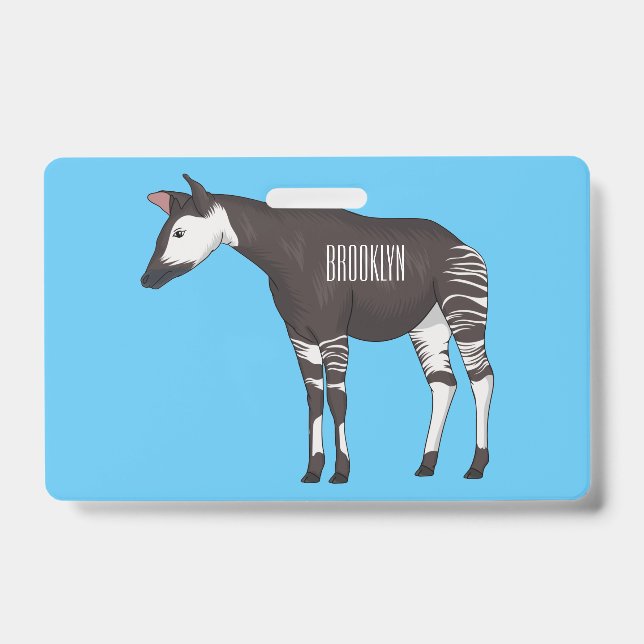 Okapi cartoon illustration ID badge (Front)