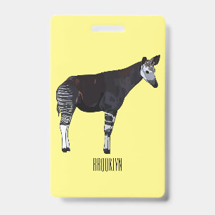 Okapi cartoon illustration ID badge