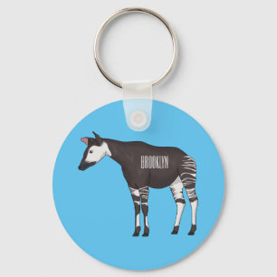 Okapi cartoon illustration  key ring