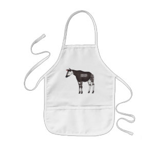 Okapi cartoon illustration kids apron