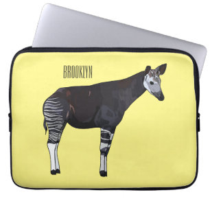 Okapi cartoon illustration laptop sleeve