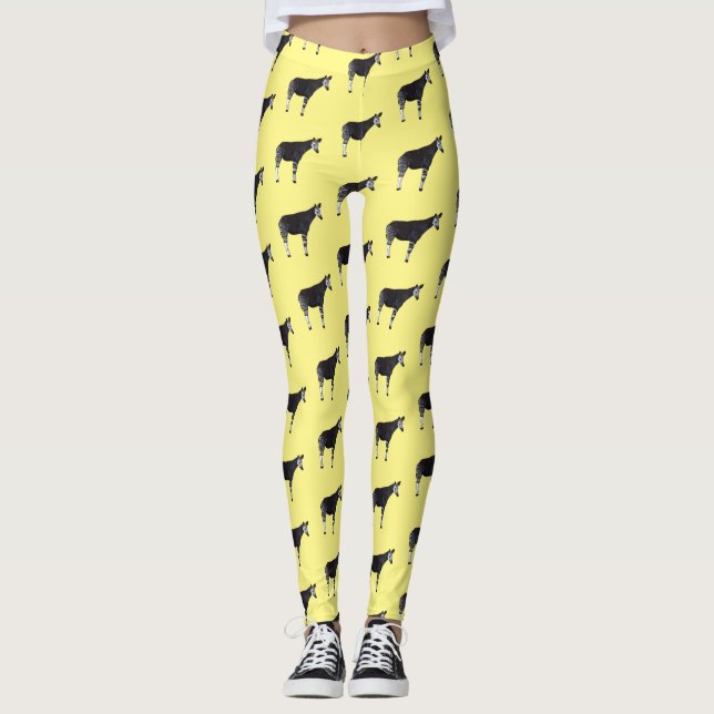 Okapi cartoon illustration leggings (Front)