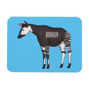 Okapi cartoon illustration  magnet