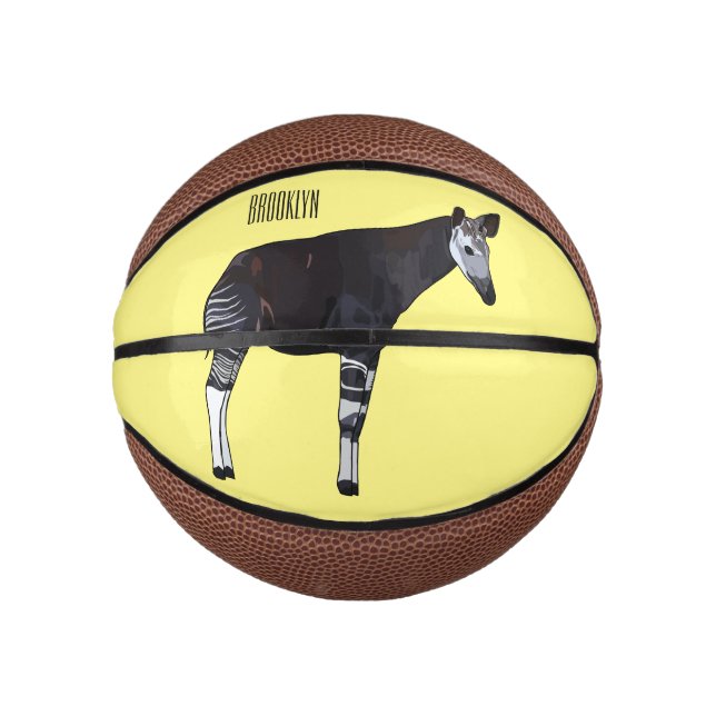 Okapi cartoon illustration mini basketball (Front)