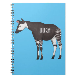 Okapi cartoon illustration  notebook