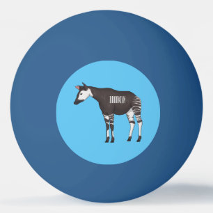 Okapi cartoon illustration ping pong ball