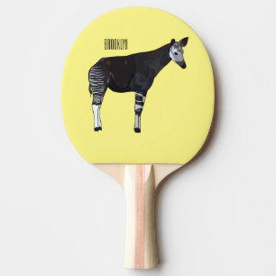 Okapi cartoon illustration ping pong paddle