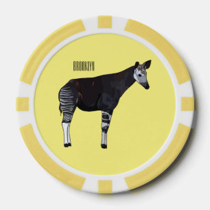 Okapi cartoon illustration poker chips