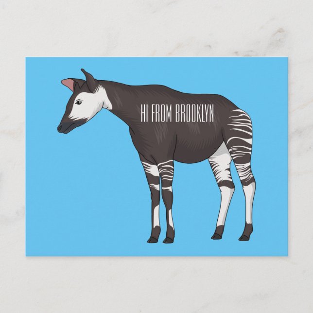 Okapi cartoon illustration  postcard (Front)