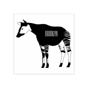 Okapi cartoon illustration rubber stamp