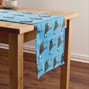 Okapi cartoon illustration short table runner