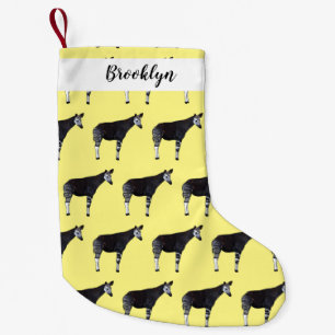 Okapi cartoon illustration small christmas stocking