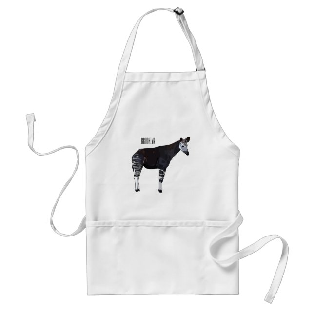 Okapi cartoon illustration standard apron (Front)