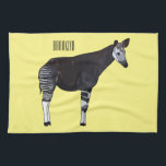 Okapi cartoon illustration tea towel<br><div class="desc">Okapi cartoon illustration</div>