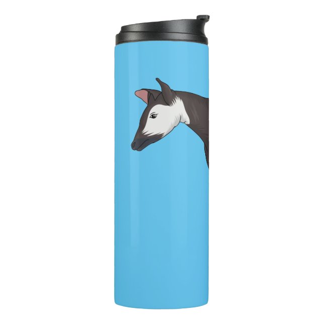 Okapi cartoon illustration thermal tumbler (Rotated Left)