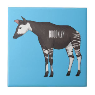 Okapi cartoon illustration  tile