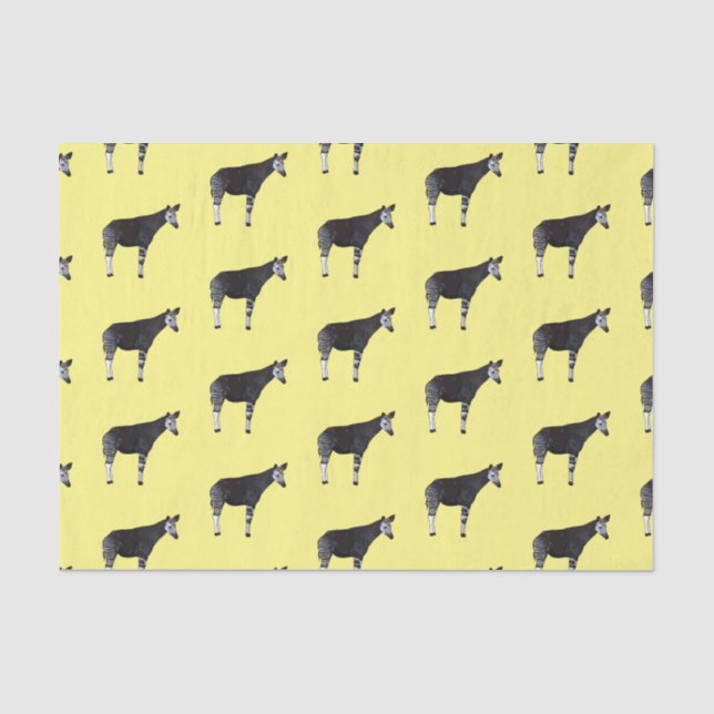 Okapi cartoon illustration tissue paper (Front)