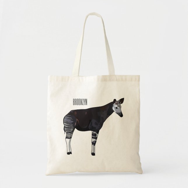 Okapi cartoon illustration tote bag (Front)