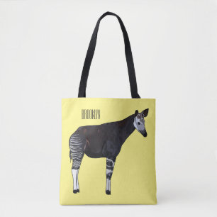 Okapi cartoon illustration tote bag