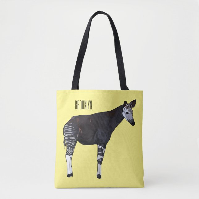 Okapi cartoon illustration tote bag (Front)
