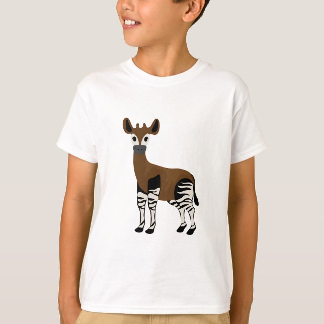 Okapi Cartoon, Majestic Okapi Animal, Okapi Lovers T-Shirt (Front)