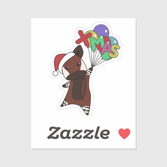 Okapi Christmas Snow Winter Animals Okapis Sticker (Sheet)